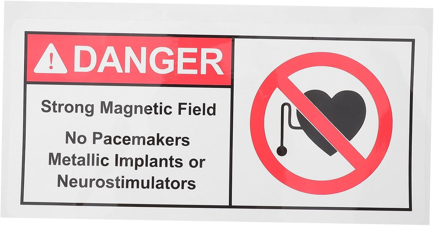ERINGOGO Magnetic Field Warning Sticker Self Adhesive No Sign Decal Safety Notice for Hospitals and Clinics Easy to Apply Wall Sticker