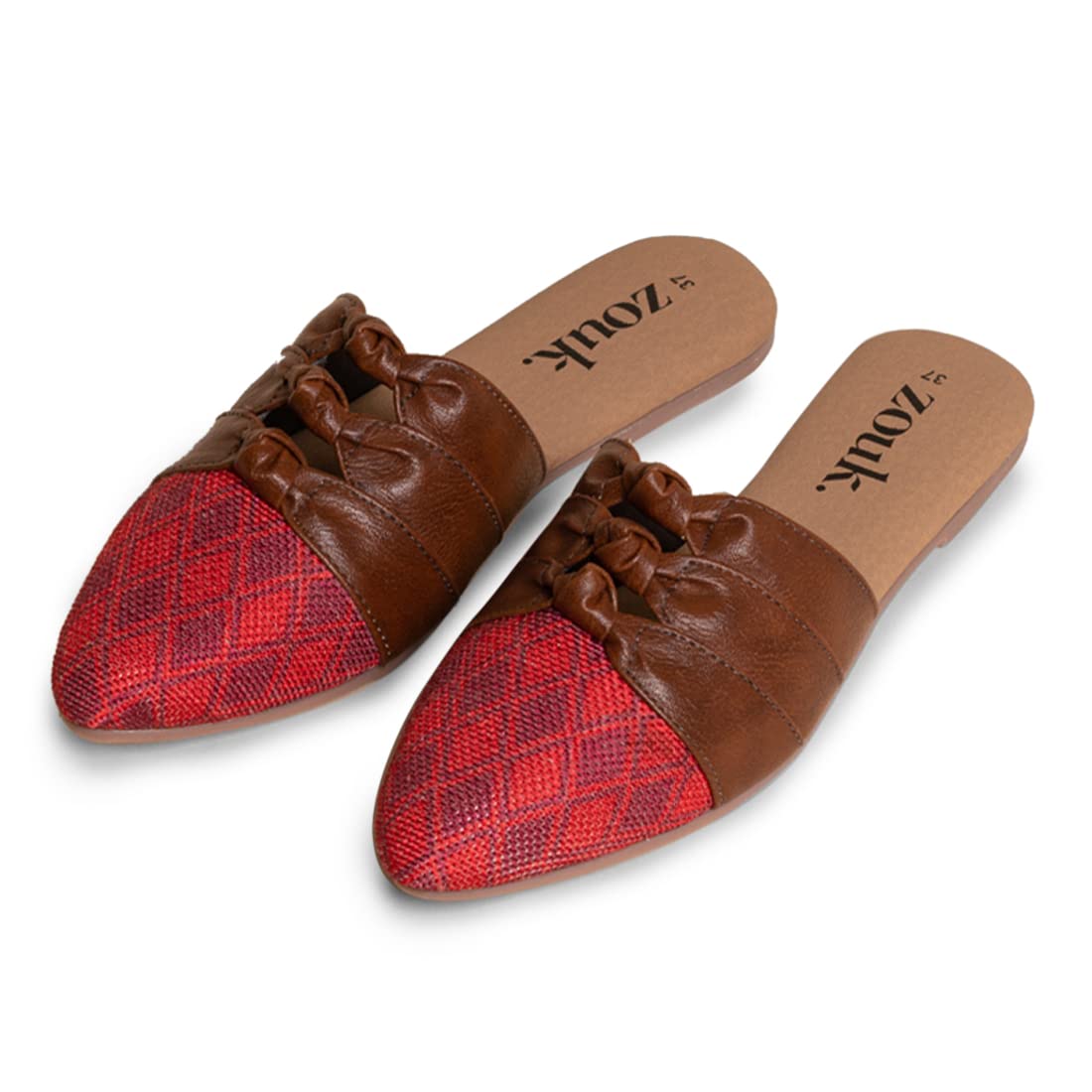 ZOUK Womens Handcrafted Vegan Leather Red Wadiyar Diamond Knotted Mule(ZFKM-PW-40) (B0BC41D6Q1) Amazon Price History, Amazon Price Tracker
