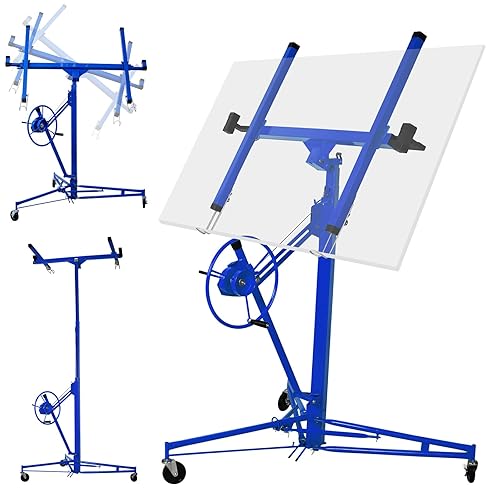 Vista 11 de Rovibek Elevador de Paneles de Yeso de 11 Pies, Elevador Jack de Paneles de Yeso Elevador de Sheetrock para Techo Ajustable 360°, Polipasto