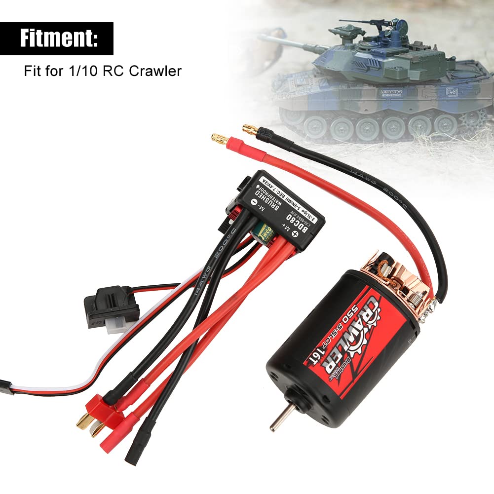 Changor Motor Cepillado 550 0,57 de Alto par para Coches Trepadores de Control Remoto Negro Rojo 1 X Motor 1 X ESC