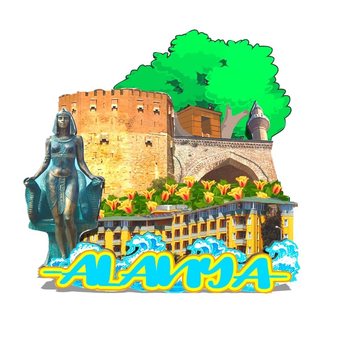 Orlybar Turkey Alanya Magnet Fridge Magnet Wooden 3D Landmarks Travel Collectible Souvenirs Decoration Handmade -324