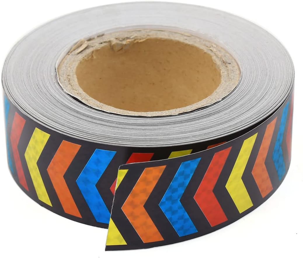 Ruilogod Car Arrow Mark Adhesive Tape Safety Reflective Strip Decal Sticker 45M