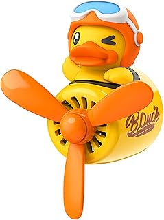 Car Air Fresheners Pilot Yellow Duck Cute Car Diffuser Rotating Propeller Cartoon Automotive Air Outlet Fan Creative Car P...