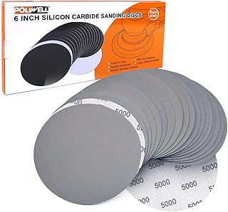 Sponsored Ad - 6 Inch (150mm) 5000 Grit High Performance Waterproof Hook & Loop Sanding Discs Heavy Duty Silicon Carbide R...