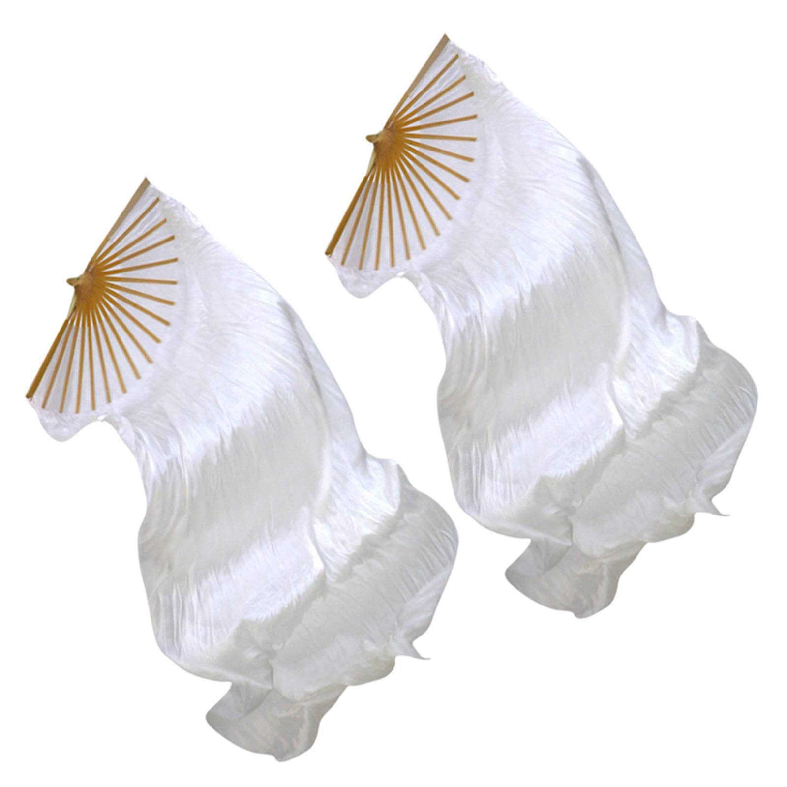 Qianly Women Belly Dance Fan Veils Hand Fans 180cm Folding Fans for Girls Performance