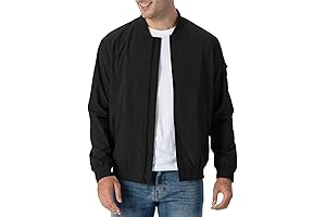 Men's Lightweight Bomber Jacket - Casual, Fashionable, Flight Windbreaker