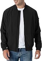 Rdruko Men's Lightweight Water-Resistant Bomber Jacket - Stylish Windbreaker for Casual Active Wear