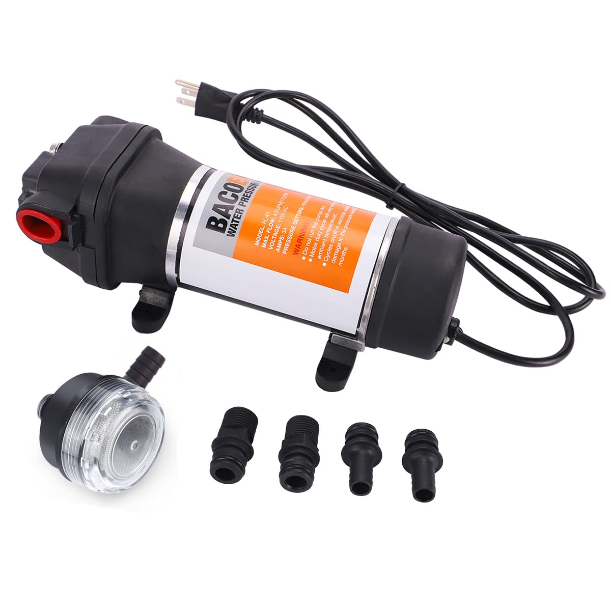 BACOENG AC220V pompa a membrana autodescante 17L/min 40PSI acqua ad alta pressione diaframma per camper/roulotte/barca/giardino