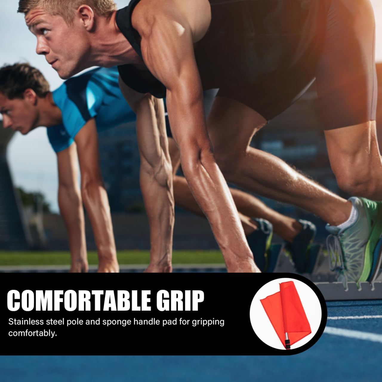 2-Pack Red Referee Flags,18 Inch, Soccer Referee Line Judge, Stainless Steel Signal Hand Flag for Football Volleyball Track and Field Competitions, Lightweight - Image 7