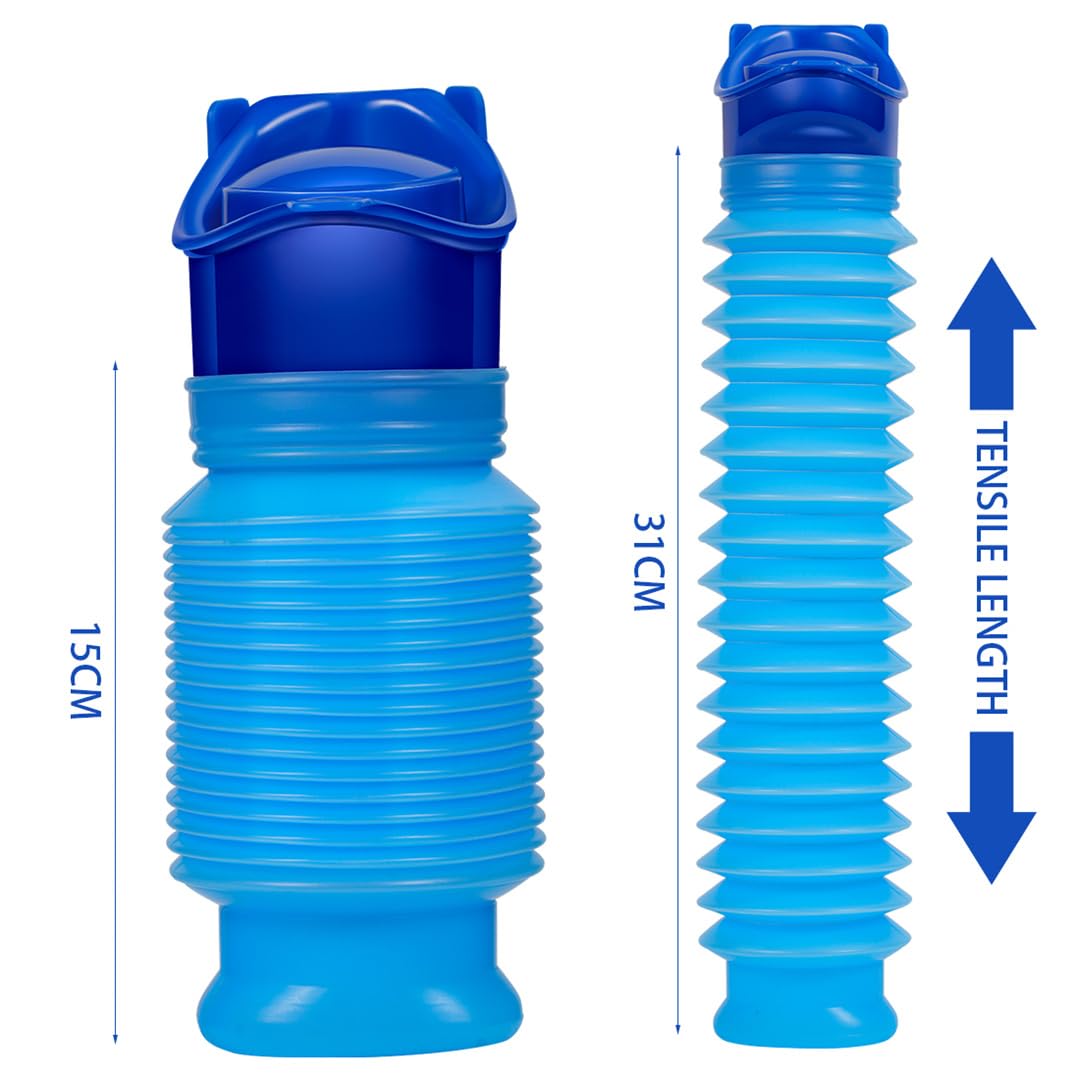 NUOOO Emergency Toilet Portable Potty Pee Bottles for Male Female Kids Shrinkable Urinal Urine Bottle Outdoor Camping Travel Traffic Jam 750ml