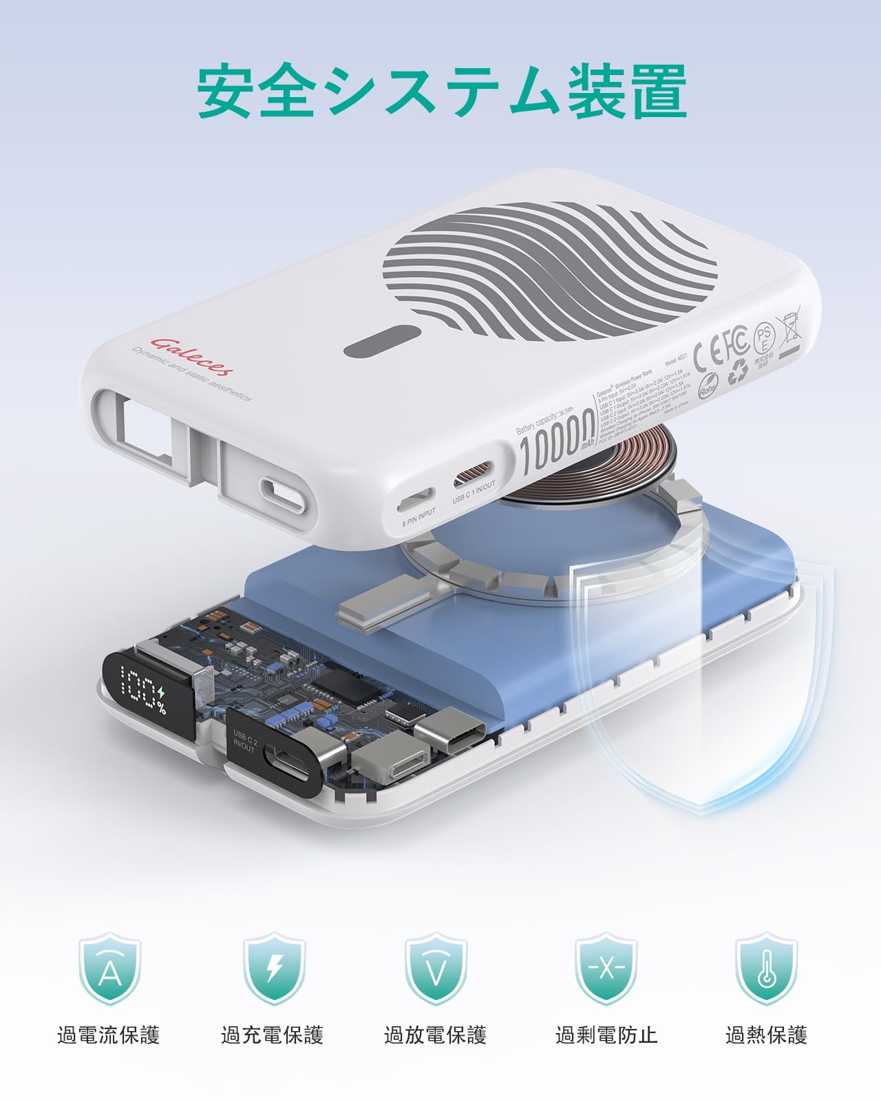 Galeces モバイルバッテリー 超軽量 最大20W急速充電 Type-C Amazon | Galeces モバイルバッテリー 超軽量 小型 最大20W急速