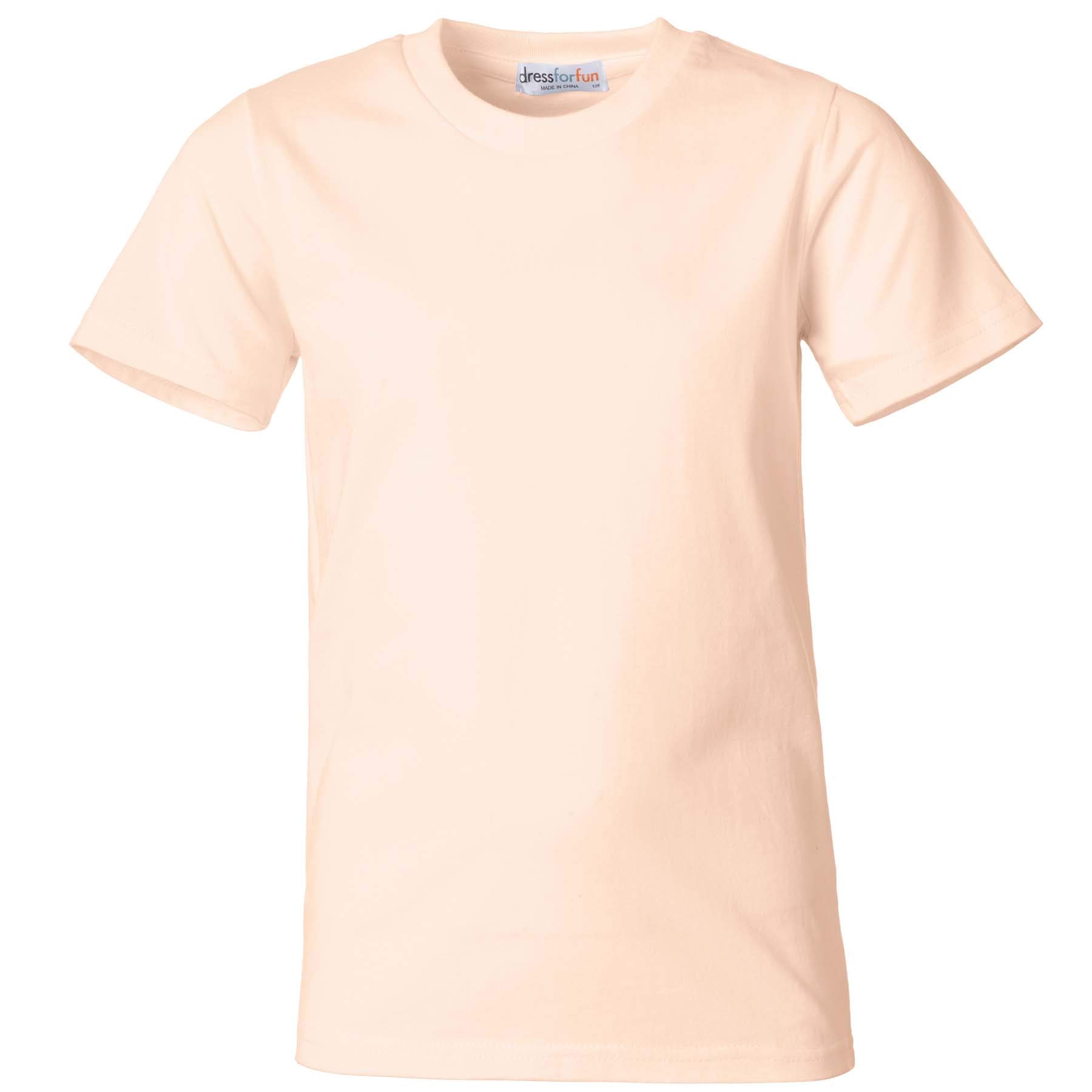 dressforfun 901032 Kinder T-Shirt, Basic Shirt mit Rundhalsausschnitt, Baumwolle - Diverse Farben und Größen -
