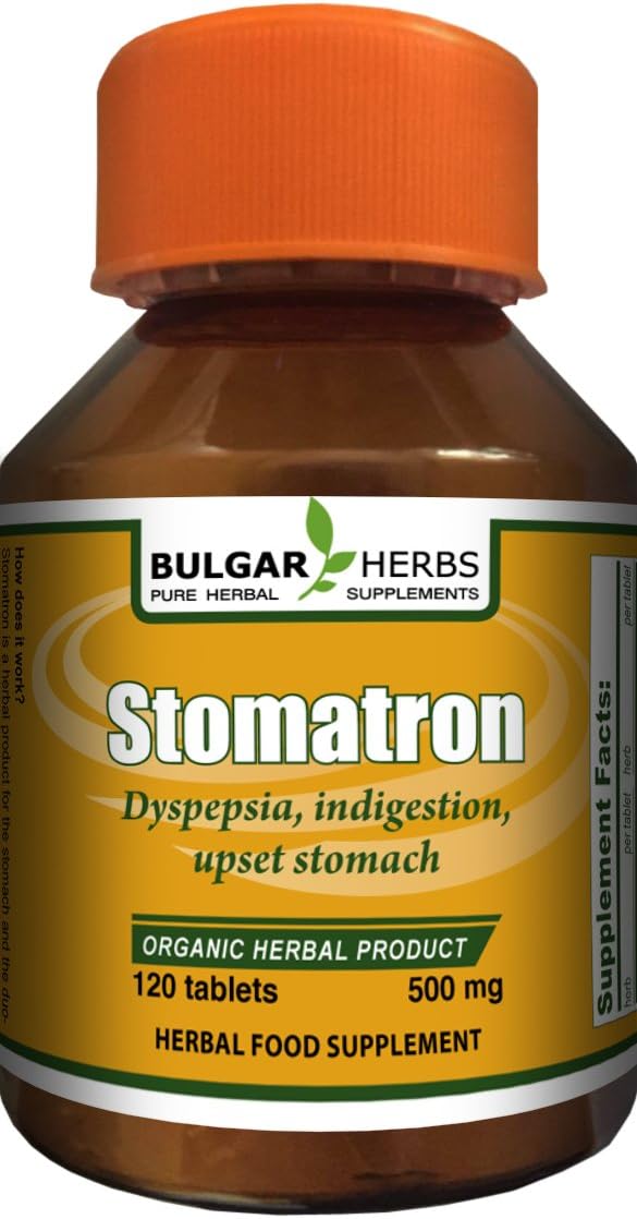 Stomatron - Natural Remedies for Indigestion, Upset Stomach and Duodenum | Non-GMO, Gluten-Free | Multi Herbal Formula to Control Gastritis, Ulcers, and Acid Reflux, - 120 Tablets, 500 Mg.