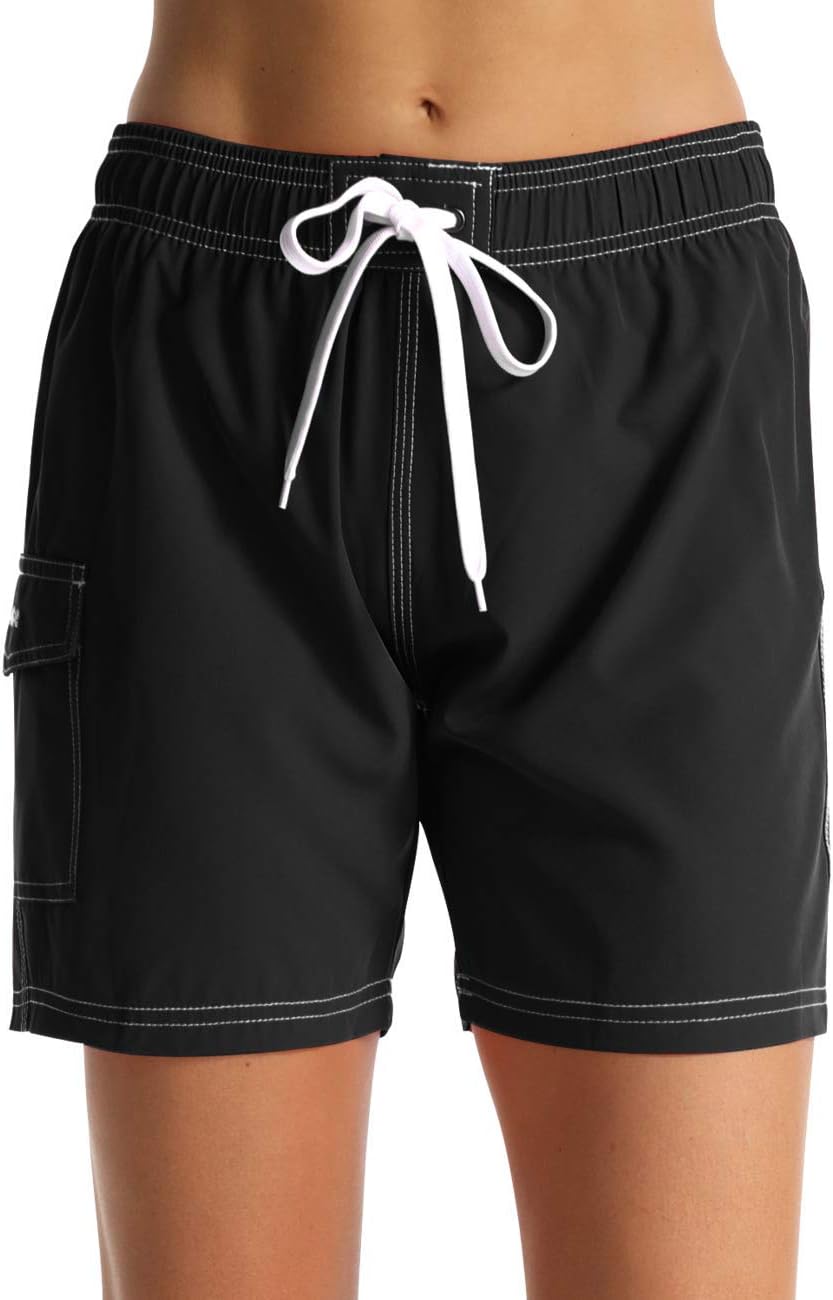 Rocorose Women's Board Shorts Quick Dry Drawstring Sports Summer Bottom Swim Shorts with Pocket - Image 4