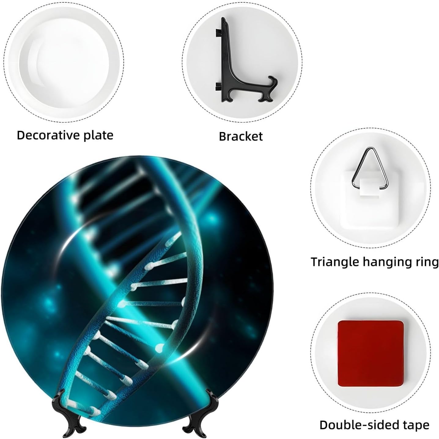 Decorative Plate Art Crafts Bone China Decorative Plate with Display Rack Souvenir Wall Decor Ceramic Ornaments Dinner Plates Ceramic Decoratives Plates for Home Office 10in