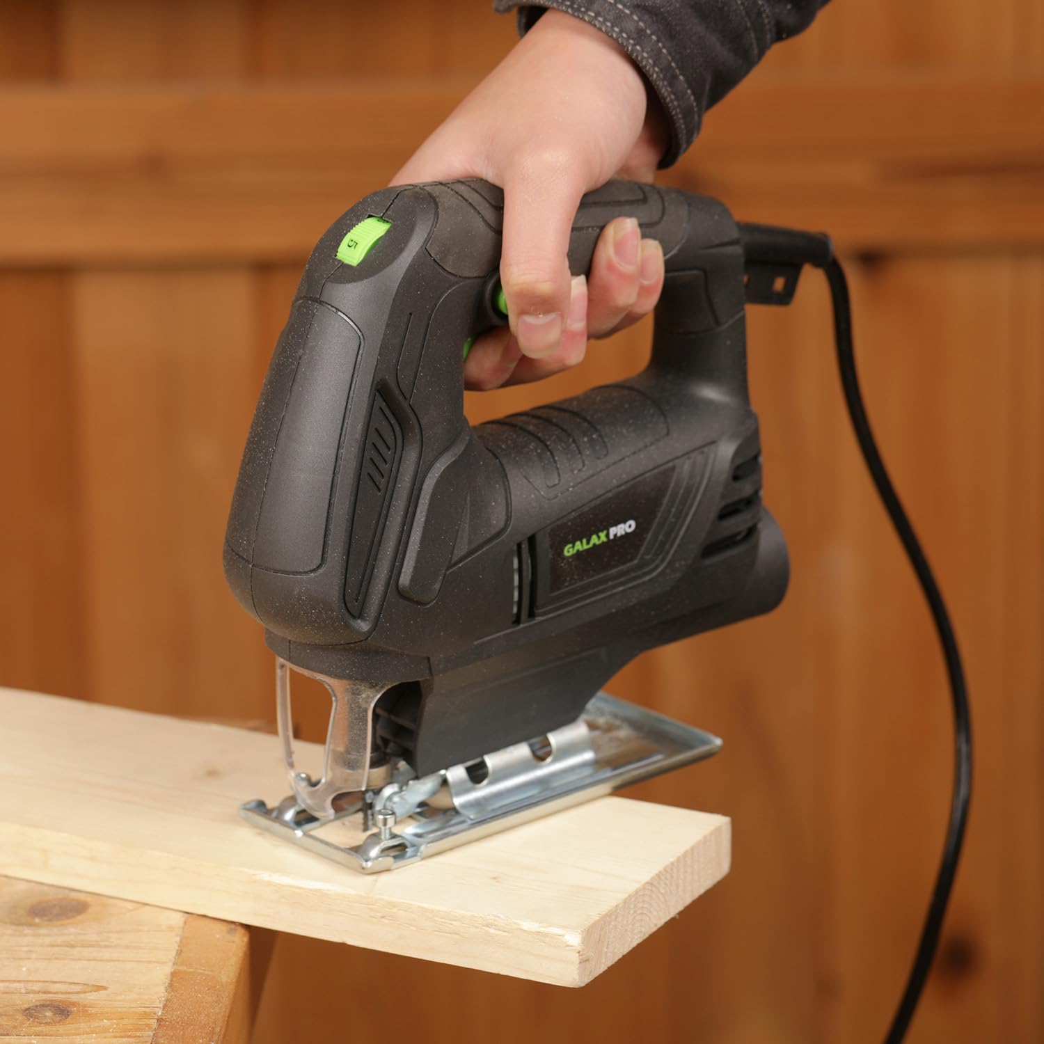 GALAX PRO 500W Seghetto Alternativo,Velocità Variabile 3000 Giri/Minuto per Taglio Legno,6 Velocità Regolabili Seghetto Alternativo Elettrico con Luce LED,Angolo di Inclinazione Regolabile da ±45 °