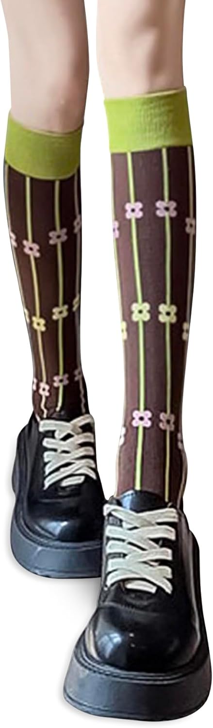 Benefeet Womens Knee High Striped Checkered High Knee Socks Cotton Long Sports Tube Socks - Image 4