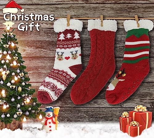 Image of BenSorts Women Winter Thick Slipper Socks with Grippers Non Slip Warm Fuzzy Socks Christmas Gifts