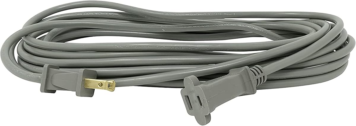 Cable de extensión para uso liviano, 20 pies, calibre 16, cable para electrodomésticos pequeños, SVT, gris, 990547