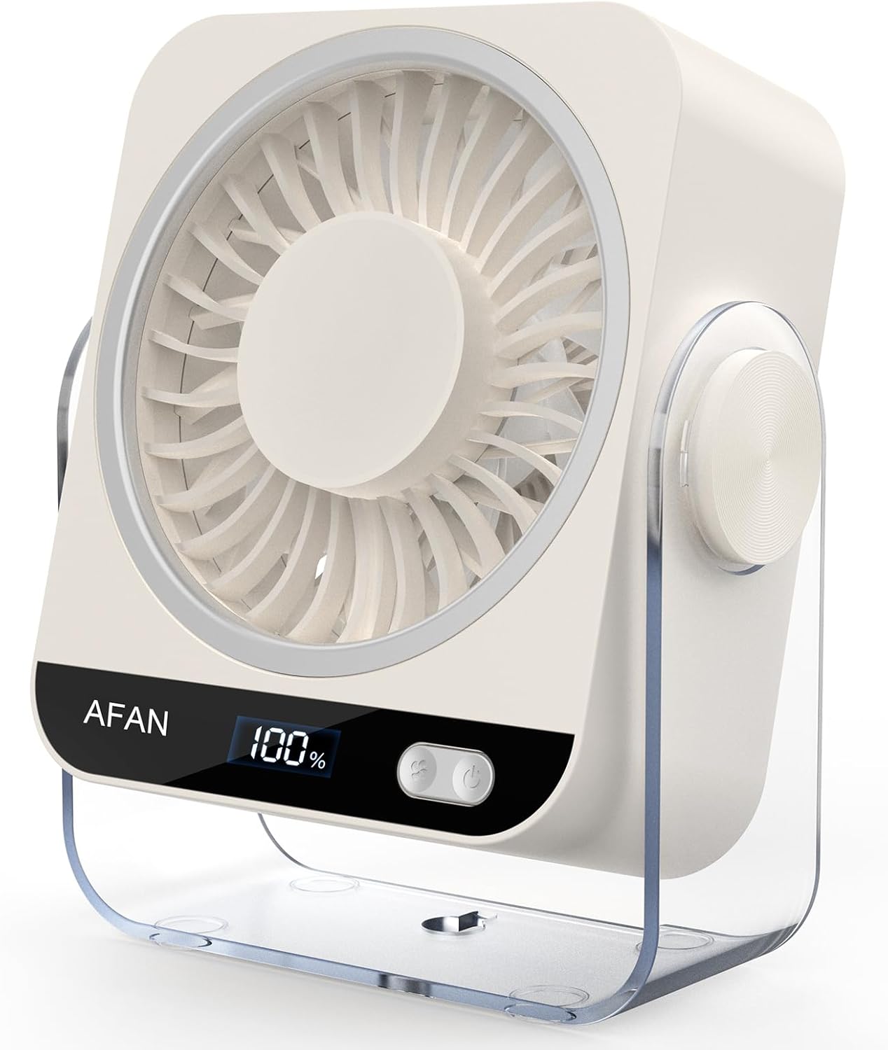 Small Desk Fan, Rechargeable USB Portable Fan, 199 Speeds, 5000mAh 18-Hour Battery, 120° Adjustable Tilt, Quiet Cooling Fans for Home Office Desktop Bedroom Kitchen Camping Travel Essentials (White)