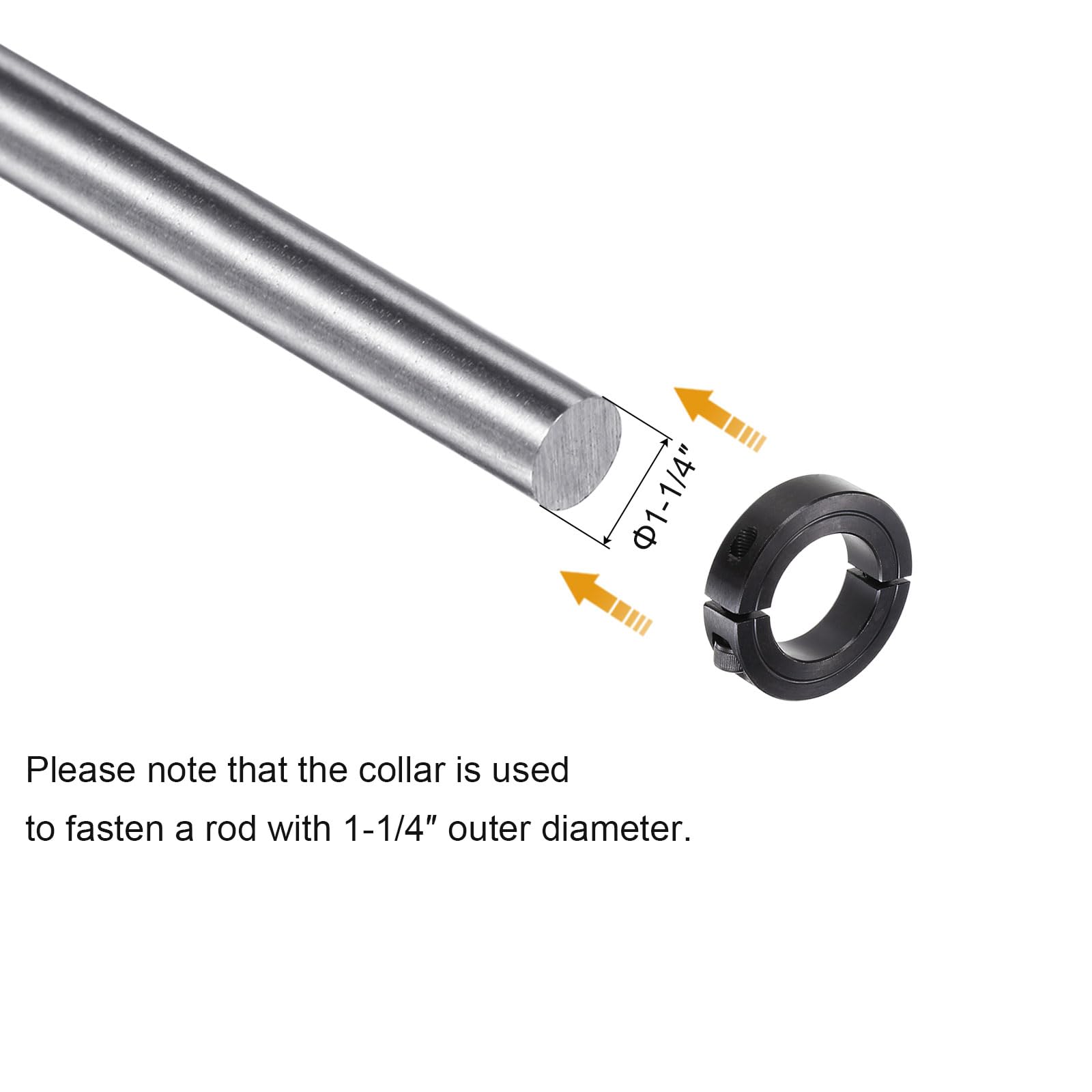 Uxcell Shaft Collar For 1-1/4" Rod 2-1/16" OD 1/2" Width Double Split Axle Clamp-On Collar With Set Screw