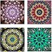 4 Pack DIY 5D Diamond Painting Kits for Adults Paint by Number Kits Full Drill Painting Diamond Pictures Arts Craft for Wall Decoration, Mandala Flower (10X10inch)