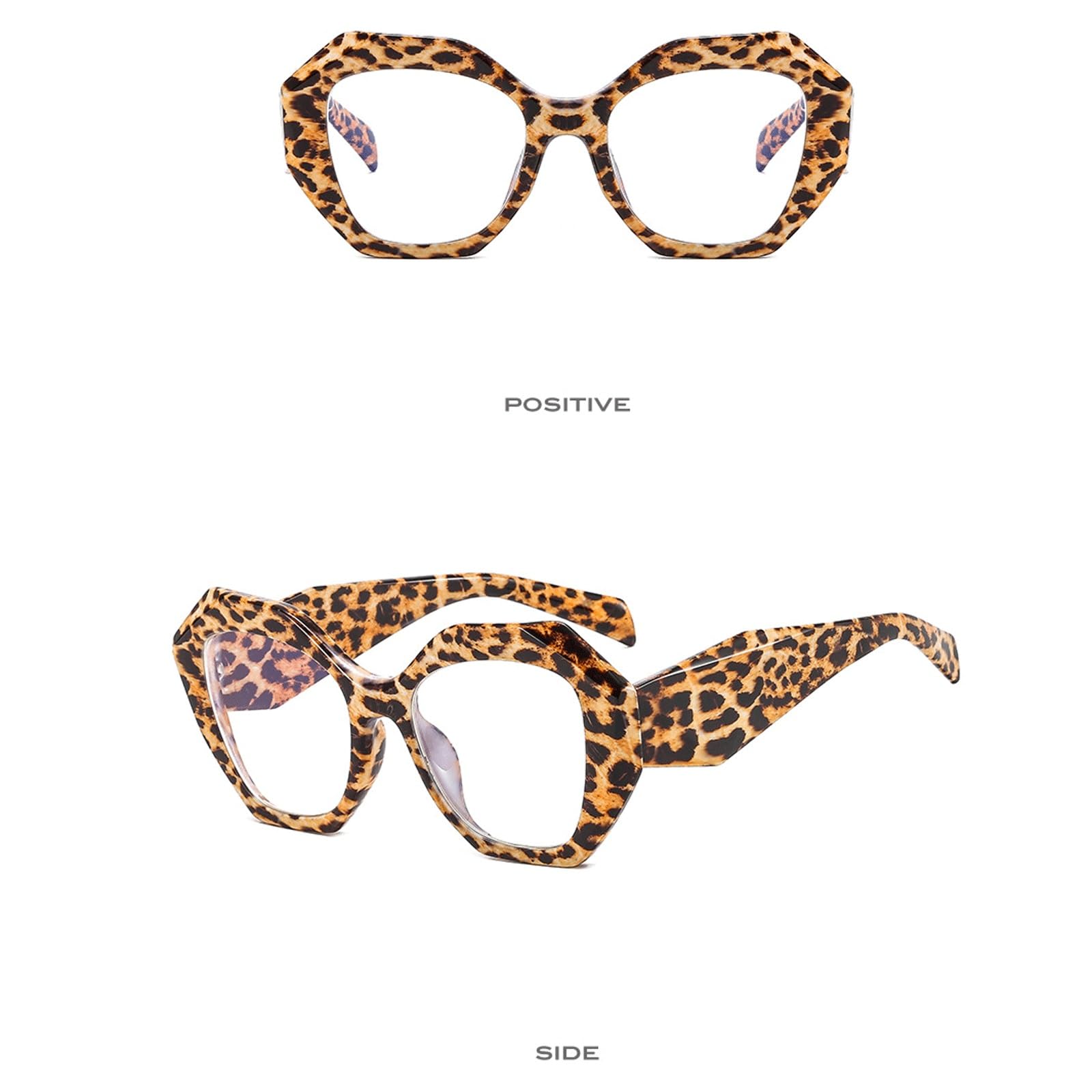 Polygonale Brillengestelle, die Brillen for Computer blockieren | Stilvolle, nicht verschreibungspflichtige Brille, PC-Blaulicht-Lesebrille, Unisex(C1 Black)