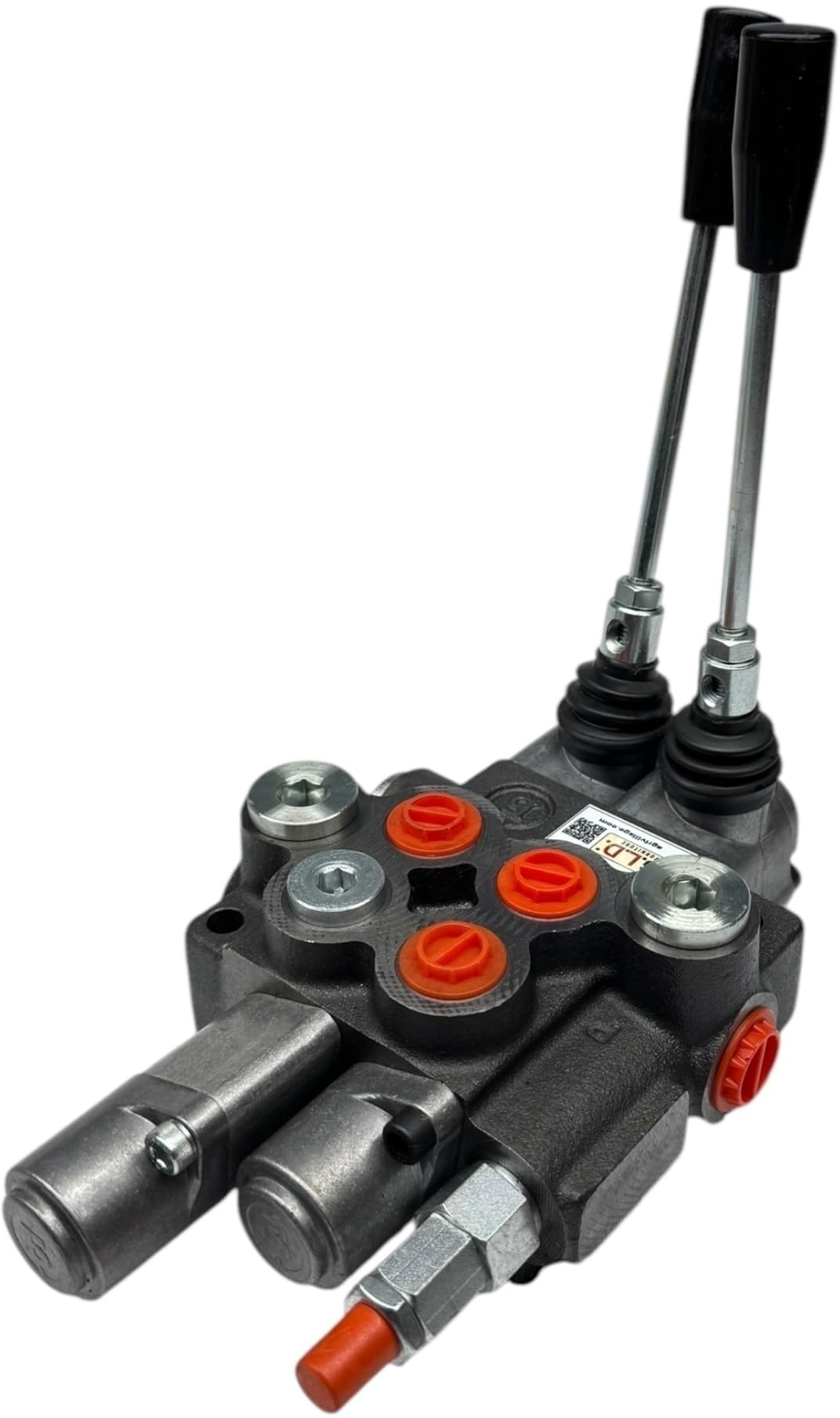 Distributore oleodinamico per trattore 2 leve -1 doppio effetto + 1 semplice effetto con blocco in tiro 3/8" 45 Litri 300 bar