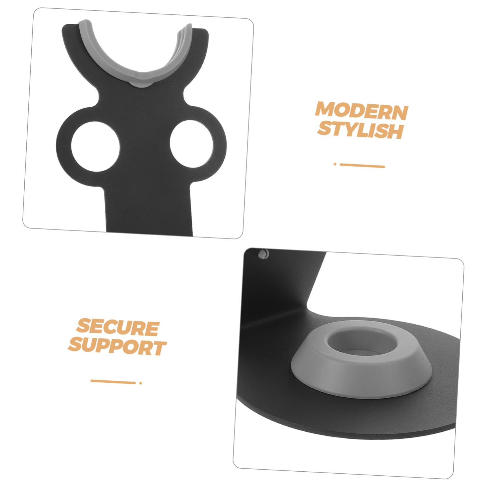 Soporte para Secador de Pelo, Soporte Perezoso para Secador de Pelo, Metal y Plástico, Negro, Estable, Ahorro de Espacio, Fácil Instalación, para Baño y Hogar