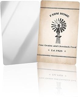 OComster Farm Charcoal Windmill Compact Mirror Bulk Mini Card Mirror, Retro Farm House Small Compact Mirror for Purse, Rectangular Handheld Pocket Makeup Mirror