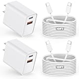 10FT iPhone 17/16e Fast Charger,2Pack 20W Dual Port USB C+A Power Adapter 10Foot Long USB C to C Fast Charging Cable Cord Quick Charging for iPhone 17 Air/17 Pro/17 Pro Max/16/16 Pro/15/15 Pro/Pro Max