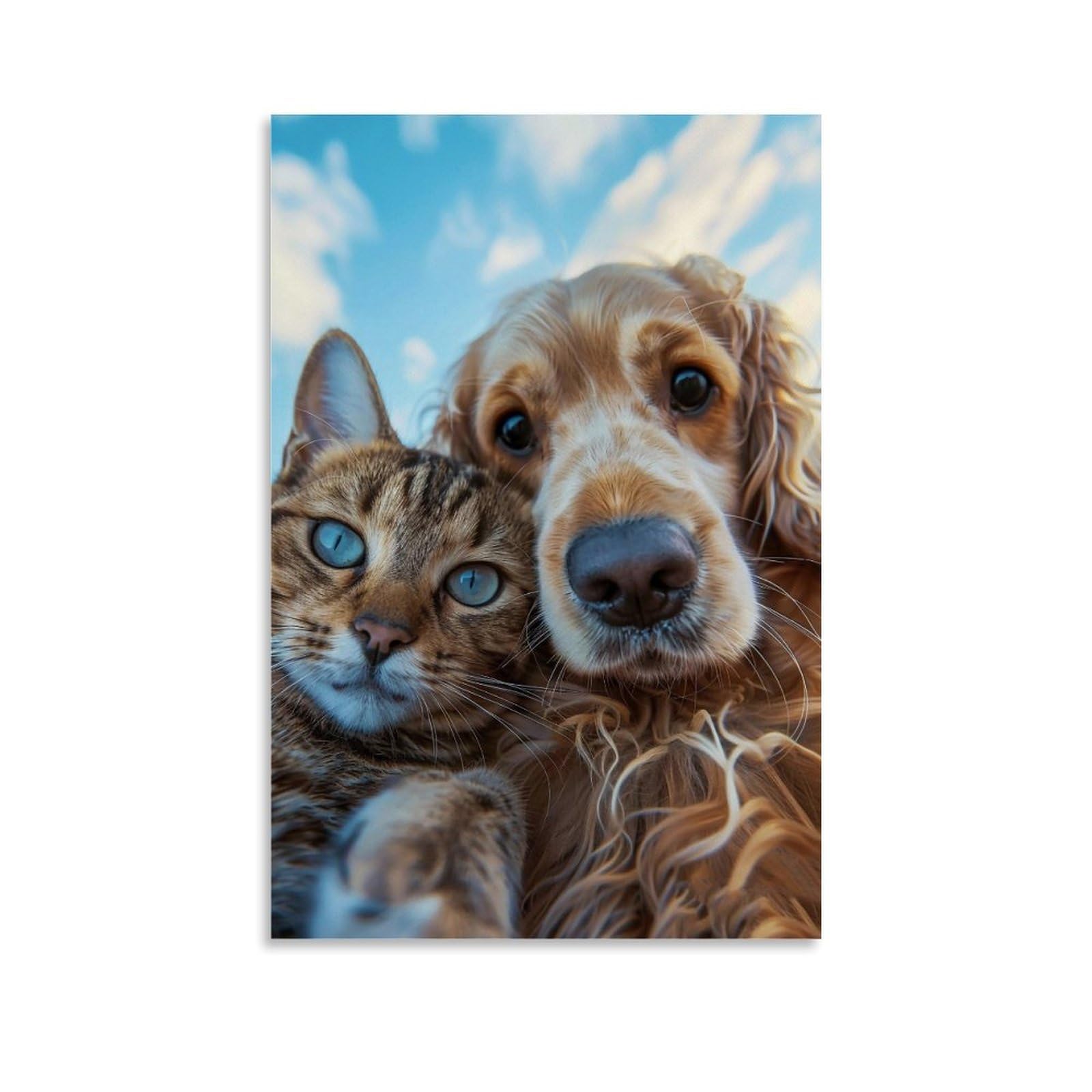 WHOUHJYE Sky Besties Selfie 04 Poster Wall Art Canvas Vintage Aesthetic Painting Decor for Rooms 12x18inch Unframe-style