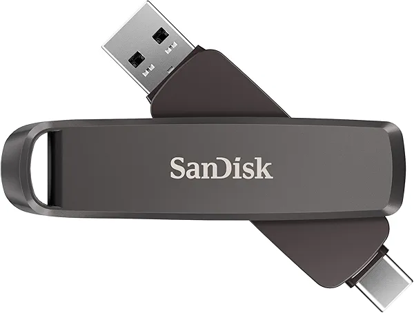 SanDisk 512GB Extreme PRO Dual Drive - Up to 1,000MB/s, USB Type-C, and USB Type-A, High-Performance Flash Drive - SDDDE1-512G-G46