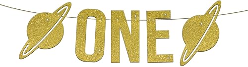 Cartel para silla alta de primer viaje alrededor del sol, decoración de primer cumpleaños, suministros de fiesta de cumpleaños de astronauta One Baby