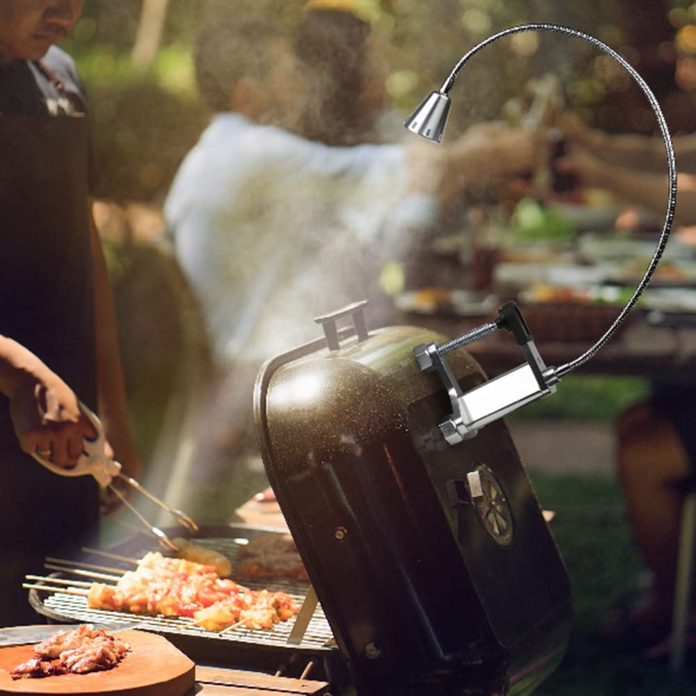 Magnética barbacoa LED luz ajustable 360 grados flexible cuello de cisne tornillo abrazadera para fiesta oficina al aire libre interior