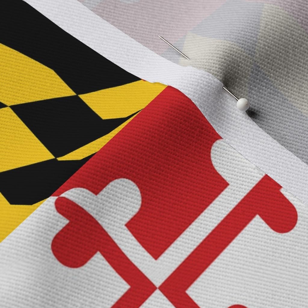 Spoonflower Fabric - Maryland Flags Flag Horse Racing State Sailing Naval Printed on Denim Fabric by The Yard - Bottomweight Apparel Home Decor Upholstery