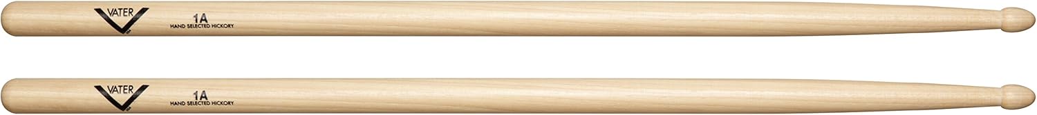 Vater 1A Wood Tip Hickory Drum Sticks, Pair