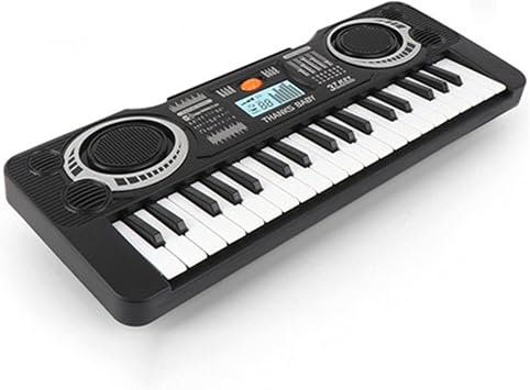 Electronic Piano, 37 Keyboard, Piano, Digital Piano Keyboard Bench, Simple Piano, Suitable for Arrangement Color : Black, Size: 13.6 x 4.9 x 1.6 inches 34.5 x 12.5 x 4 cm