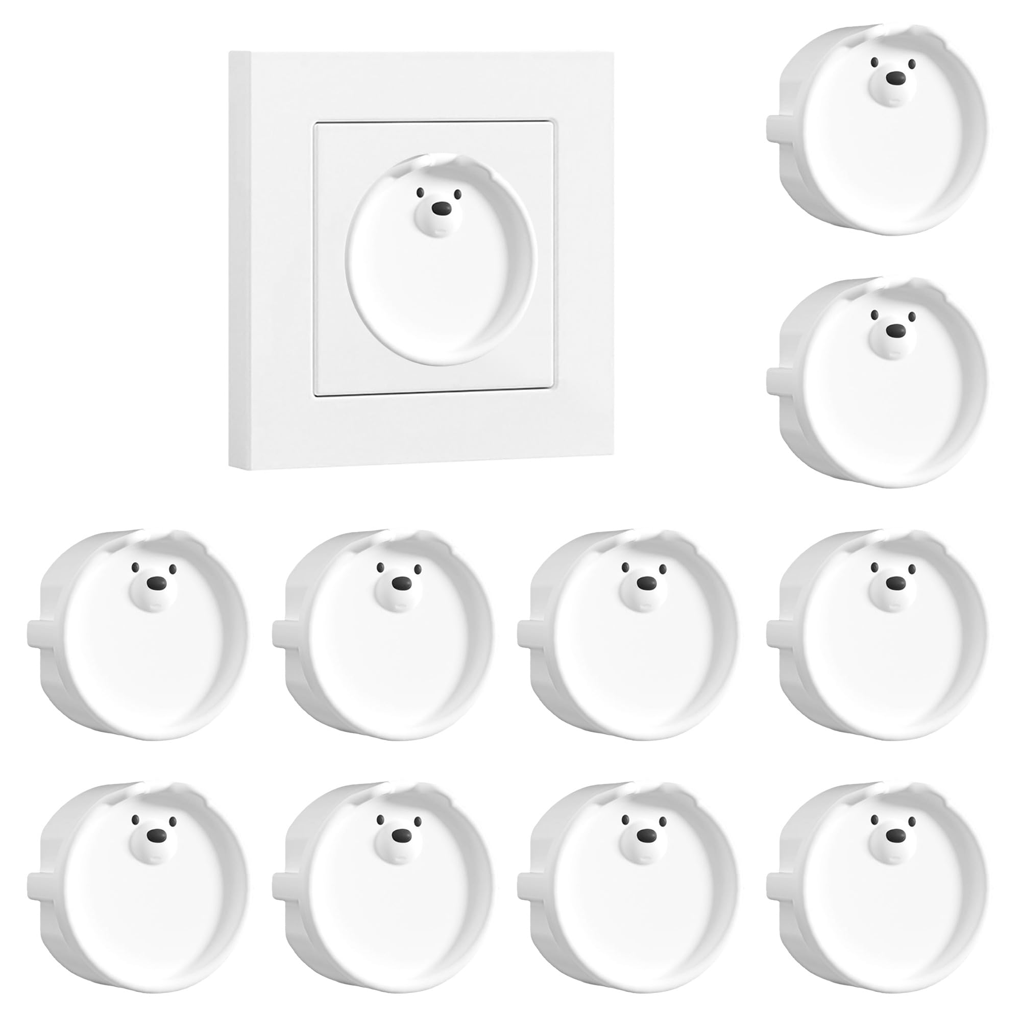 VntMQP 10 Stück F Steckdosenabdeckung, Silikon steckdosensicherung Dekorative Abdeckung/Staubschutz, Küche/Waschraum Spritzwassergeschützte steckdosen abdeckung (10 Weiß)