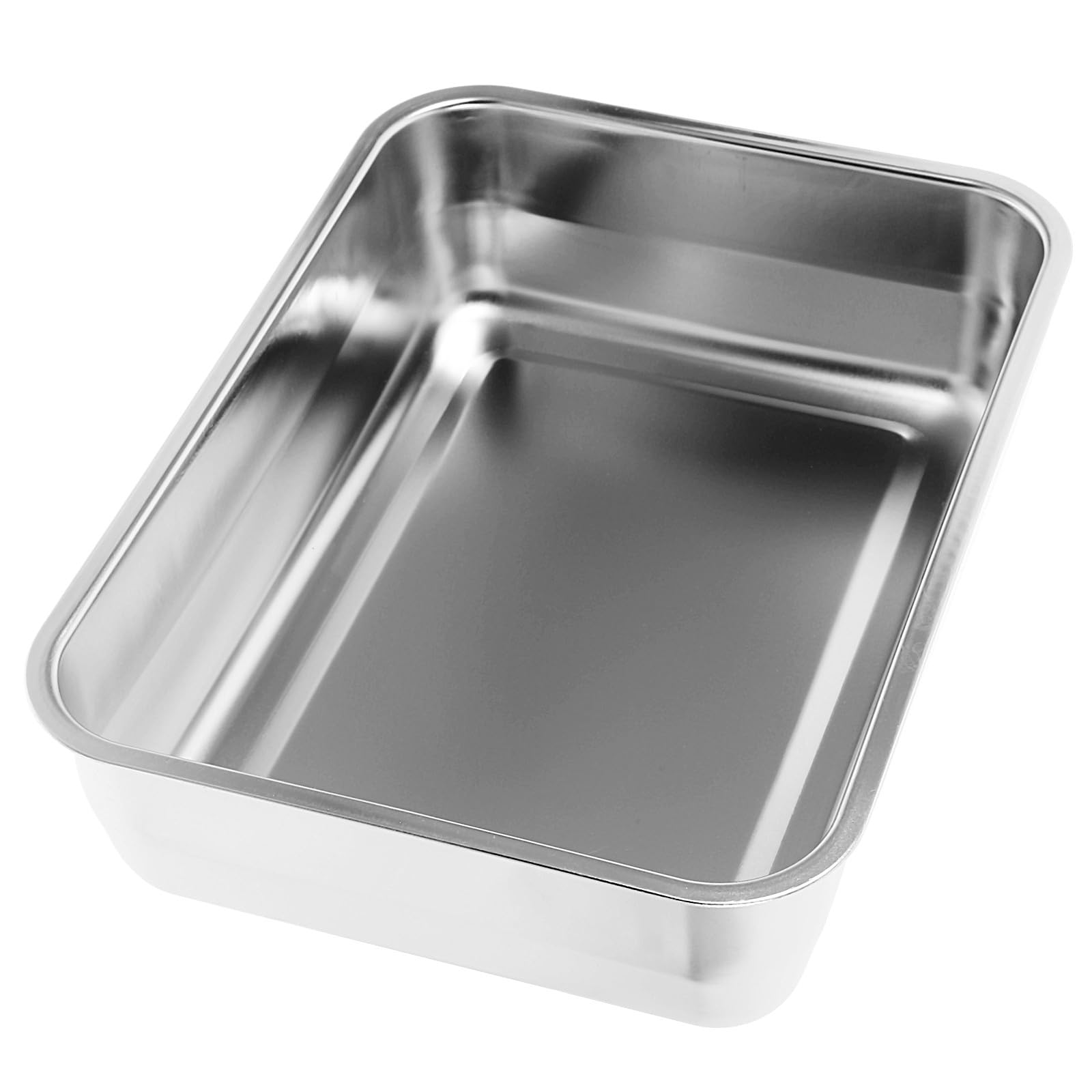 Beaupretty Bandeja para Asar de Acero Inoxidable 304 Grande, Rectangular, Profunda y Gruesa, Plato Metálico para Horno, Bandeja Resistente para Pescado y Alimentos, Uso Doméstico