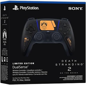 Sony PlayStation 5 DualSense Death Stranding 2 Kablosuz Oyun Kumandası, Sınırlı Üretim, Siyah, PS5/PC/Mac/Mobil Uyumlu Bilkom Garantili