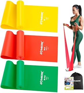 GYMERK Fitnessbänder 3er-Set, 1.8m Gymnastikband mit 3 Widerstandsstufen