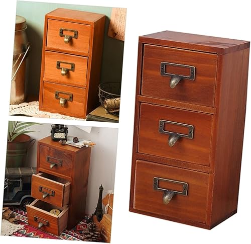 Miniatura 6 de NUOBESTY Cajones de almacenamiento de tocador de madera Organizador de oficina Gabinete decorativo Cajón robusto