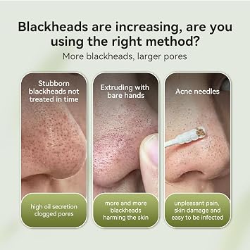 Blackhead Remover Mask, Nose Plant Pore Strips, Blackhead Remover Peel off Nose Mask, Facial Pore Cleanser 1.06oz