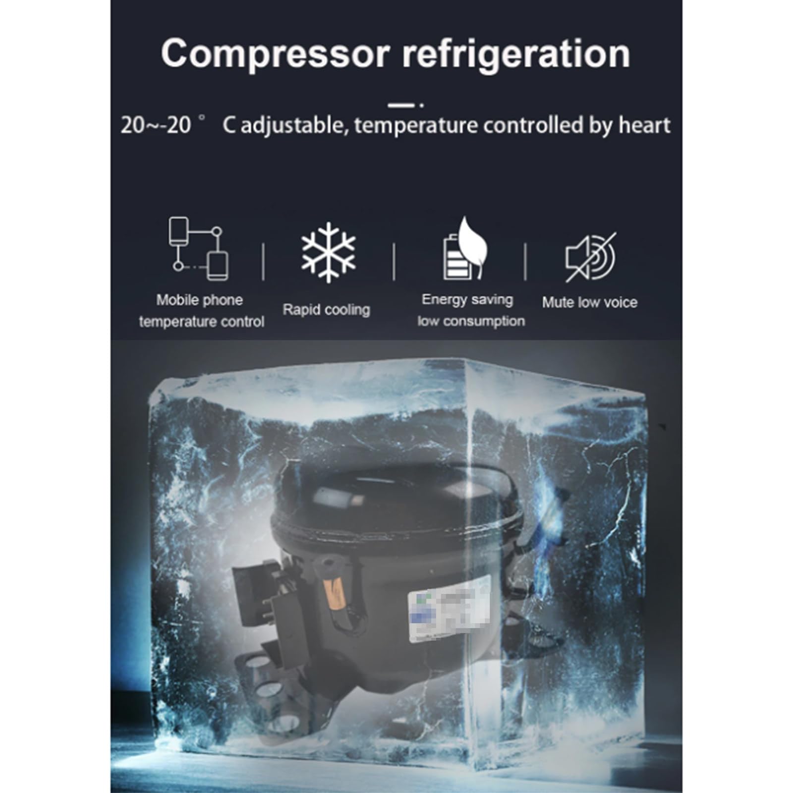 Mini congelador portátil para coche, refrigerador de compresor, refrigerador pequeño de 12V/24V para exteriores, caravana, Camping, uso doméstico, caja de hielo,8L
