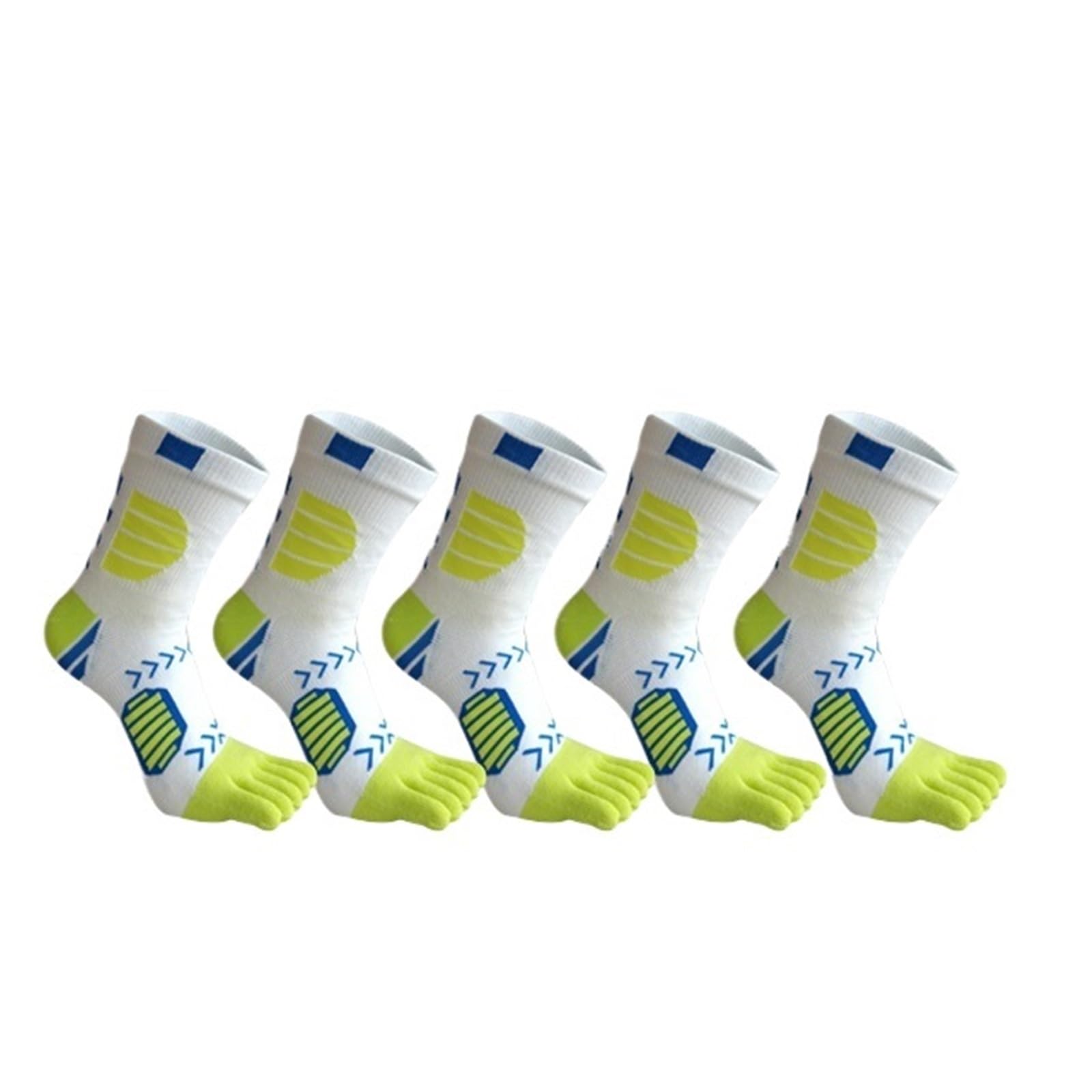 5 pares de calcetines deportivos compresión algodón absorbentes del sudor for ciclismo, maratón, fitness, baloncesto al aire libre, cinco dedos para mujeres y hombres
