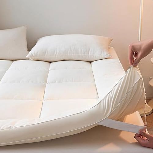 Japanese Futon Mattress - Universal Breathable Thicken Sleeping Mat for Floor, Foldable Guest Bed, Dorm Room, Camping,White5cm-90 * 190cm35.4 *
