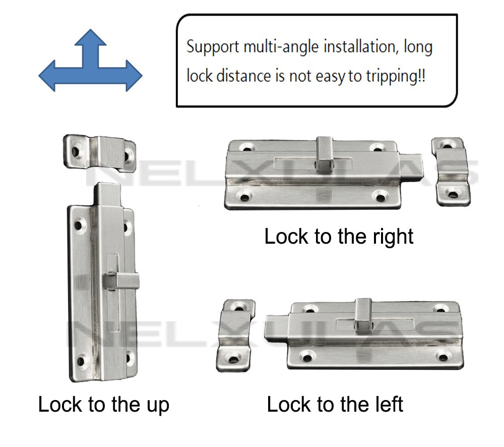 Torre Faro NELXULAS CHIAVISTELLO SCORREVOLE Per Porta In Acciaio Inox (4-1/5) EUR Chiusura Porta Acciaio