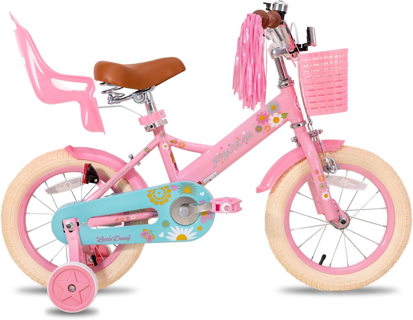 JOYSTAR 12 14 16 Inch Kids Bike with Training Wheels Girls Bike with Doll Seat Basket & Streamers Kids Bicycle for Girls 2-7 Years Toddler Girl Bikes