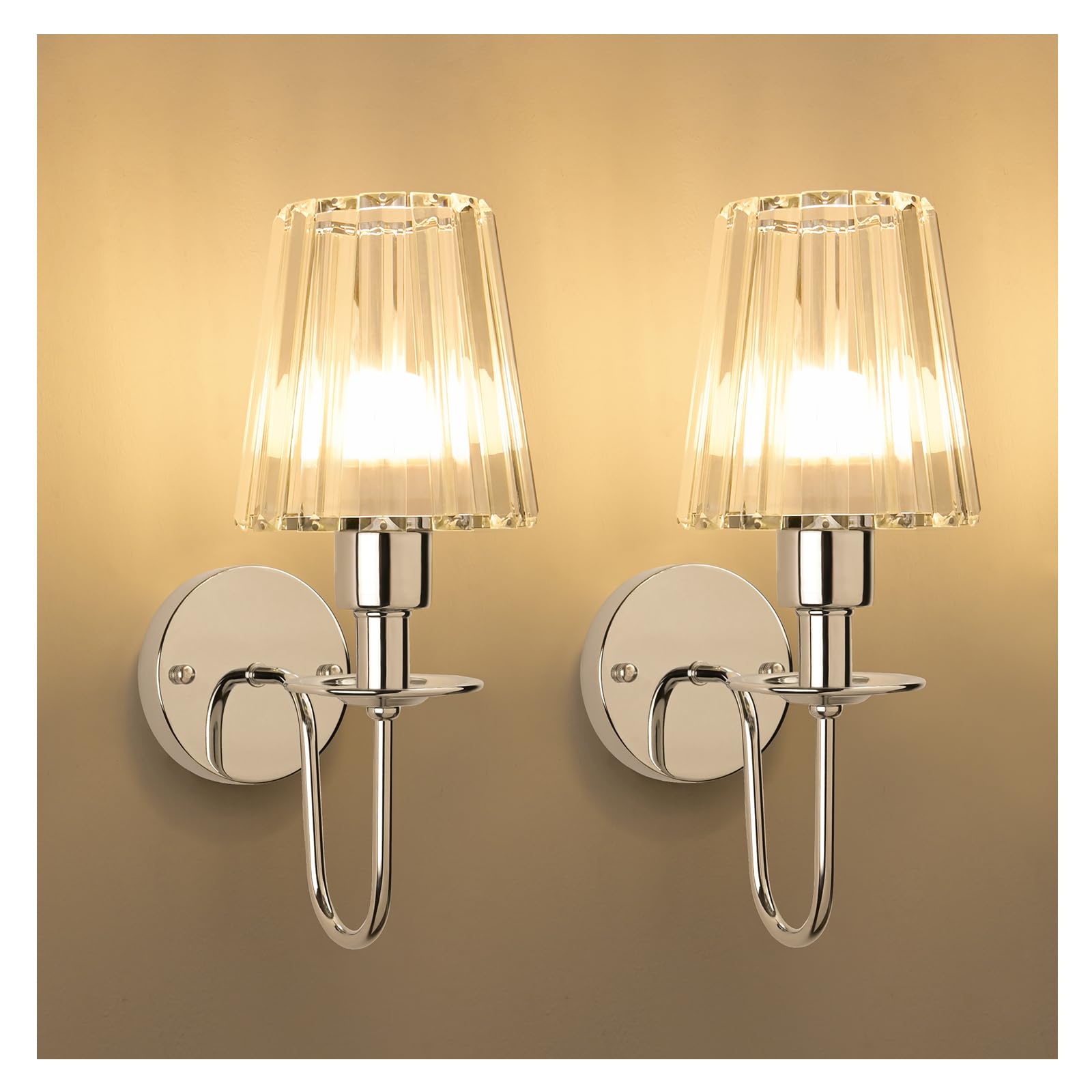 Photo 1 of FANIZOL Crystal Battery Operated Wall Sconces (Set of 2)